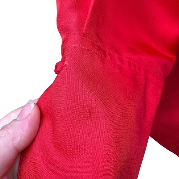 Adrianna Papell Jacket Blazer Sz 8 Red Silk Buttons Half Sleeve Classy Holiday - Picture 4 of 15